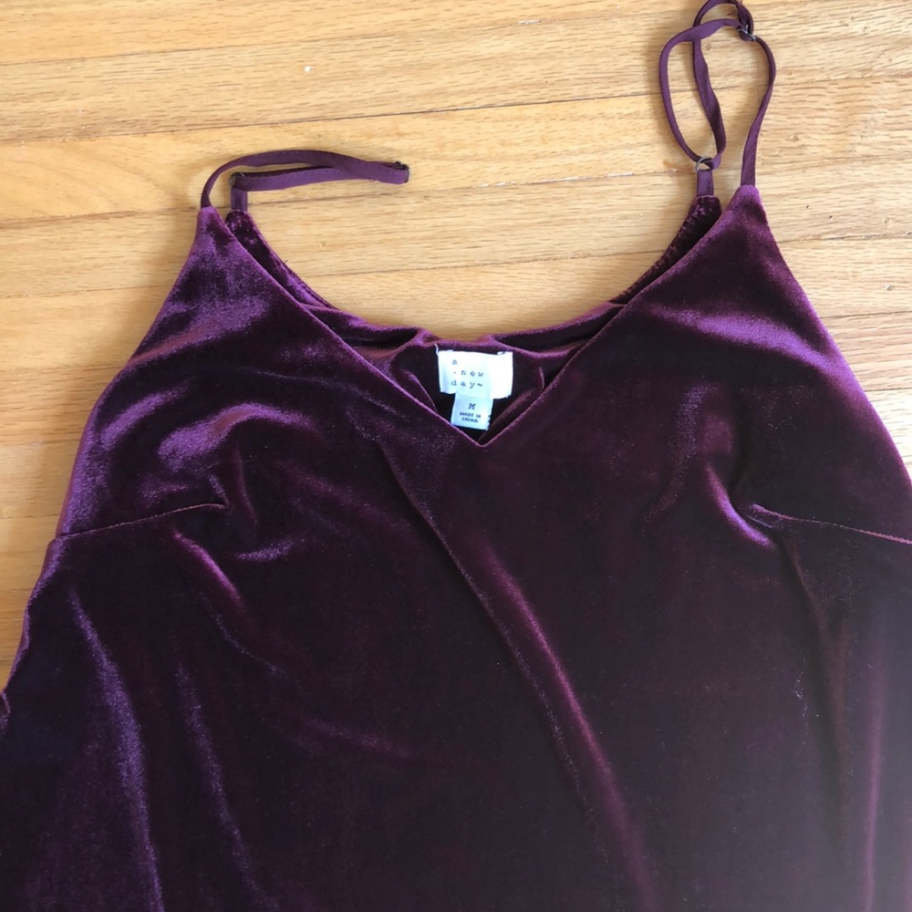 A New Day Burgundy Velvet Camisole M